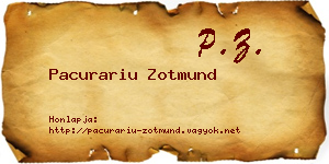 Pacurariu Zotmund névjegykártya